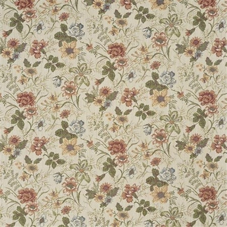 Designer Fabrics Designer Fabrics F929 54 in. Wide Red; Green And Yellow; Floral Tapestry Upholstery Fabric F929